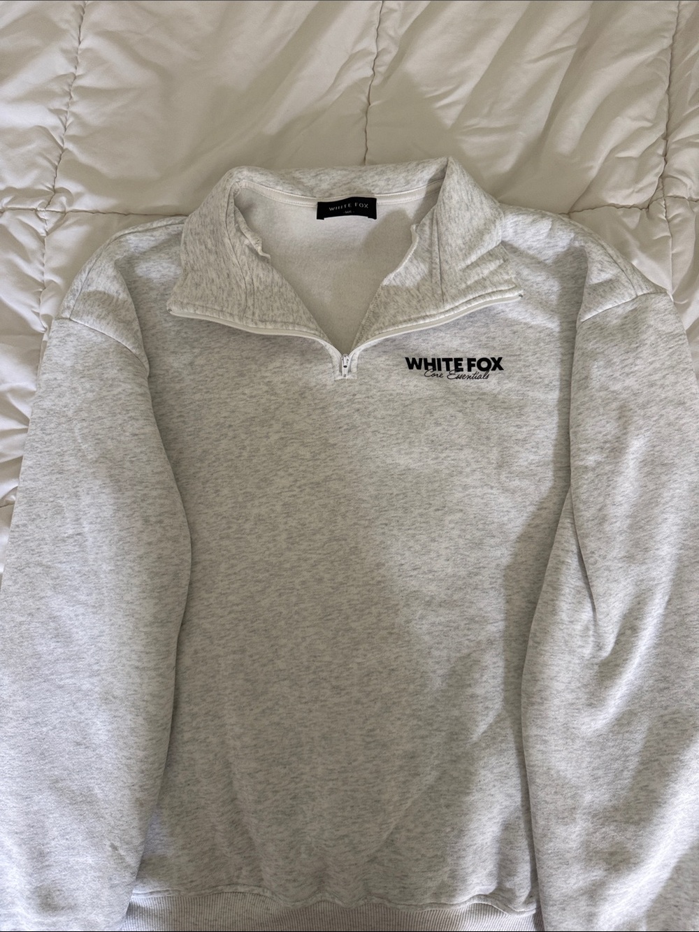 White Fox Half-Zip Pullover Sweater
